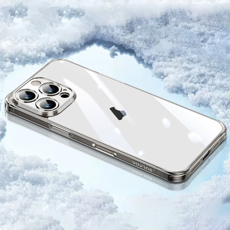 SULADA TPU Frame Tempered Glass Transparent Phone Case, For iPhone 16 Pro Max, For iPhone 16 Pro, For iPhone 16 Plus, For iPhone 16