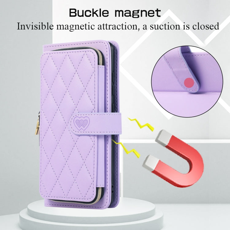 Rhombic Full Zipper Wallet Leather Phone Case, For Xiaomi 12T / 12T Pro, For Xiaomi Mi 11T / 11T Pro, For Xiaomi Poco F3, For Xiaomi Poco X3 NFC