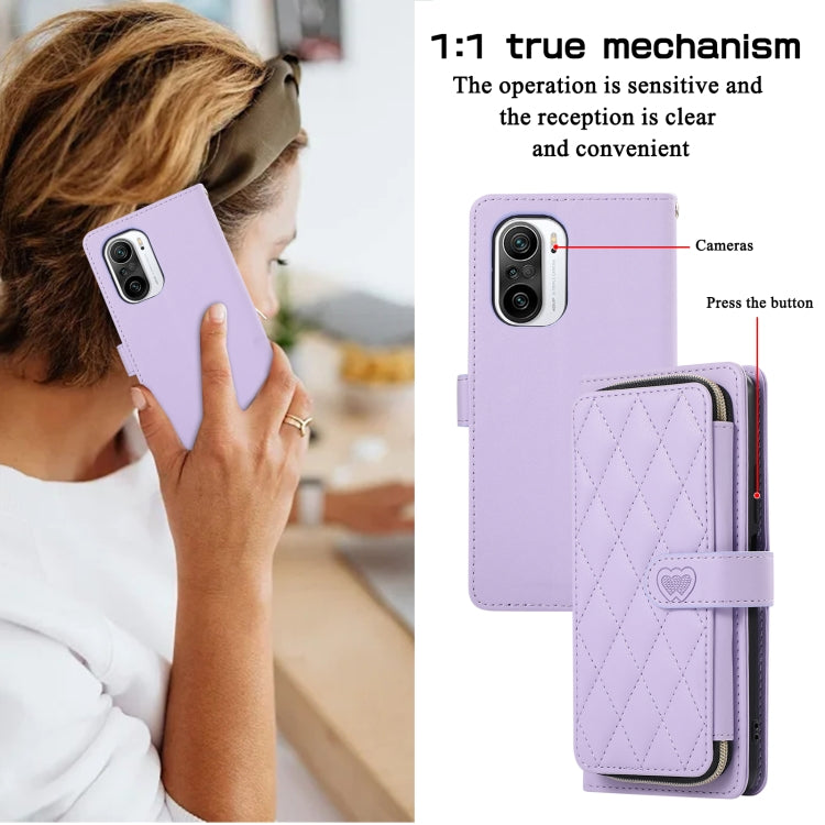 Rhombic Full Zipper Wallet Leather Phone Case