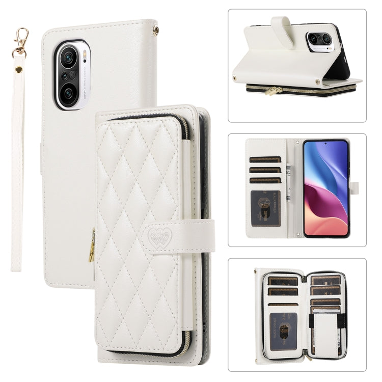 Rhombic Full Zipper Wallet Leather Phone Case