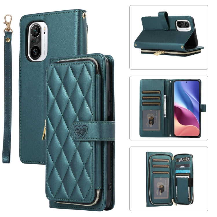Rhombic Full Zipper Wallet Leather Phone Case