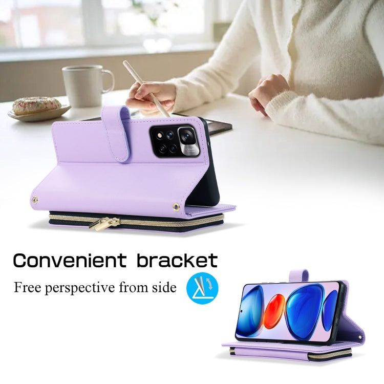 Rhombic Full Zipper Wallet Leather Phone Case, For Redmi Note 11 Pro Global, For Redmi K40, For Redmi Note 10 / 10S