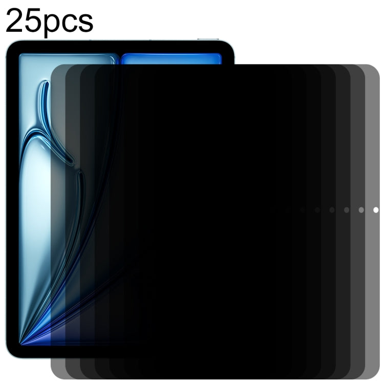 25pcs 0.33mm 9H 2.5D Privacy Anti-glare Explosion-proof Tempered Glass Film, For iPad 2025 / 2022, For iPad Air 11 2025 / 2024, For iPad Air 13 2025 / 2024, For iPad Pro 13 2024, For iPad Pro 11 2024, For iPad 10.2 2021 / 2020 / 2019