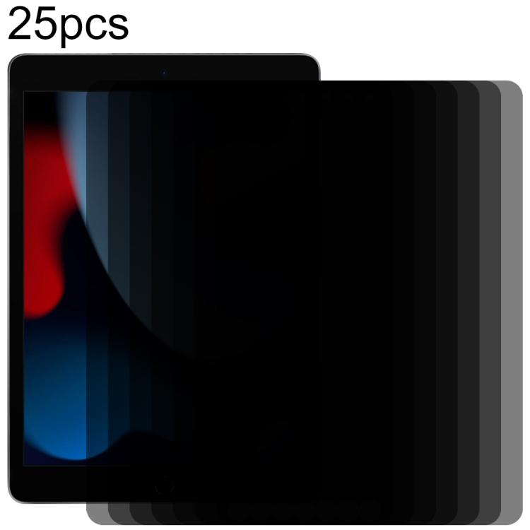 25pcs 0.33mm 9H 2.5D Privacy Anti-glare Explosion-proof Tempered Glass Film, For iPad 2025 / 2022, For iPad Air 11 2025 / 2024, For iPad Air 13 2025 / 2024, For iPad Pro 13 2024, For iPad Pro 11 2024, For iPad 10.2 2021 / 2020 / 2019
