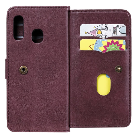 Galaxy A21 horizontal flip phone case with magnetic closure and photo frame function