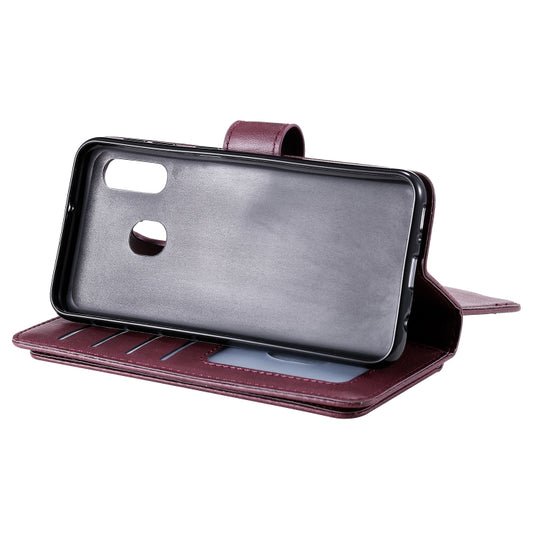 Leather flip case Samsung Galaxy A21 with magnetic buckle and photo frame window