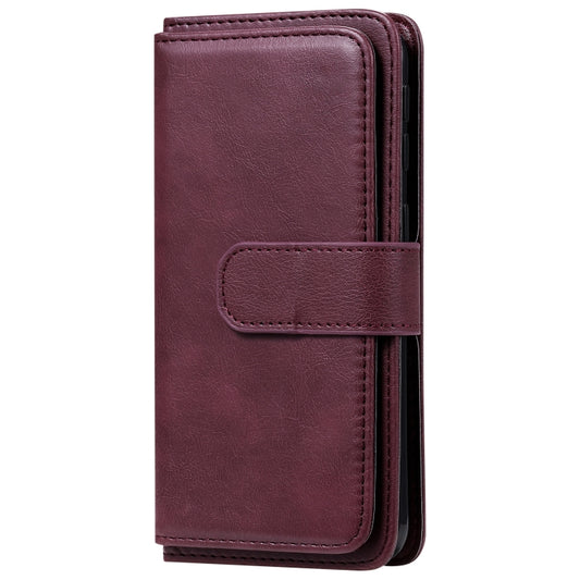 Multifunctional Galaxy A40 case featuring 10 card slots and photo frame holder