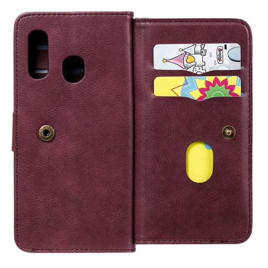 Galaxy A41 horizontal flip case in solid color leather with wallet functionality