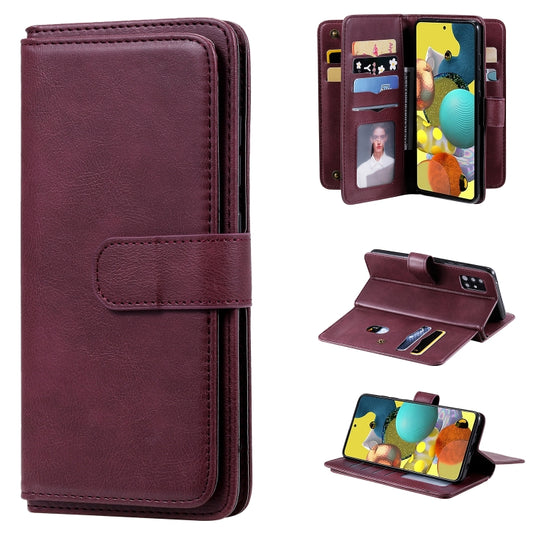 Samsung Galaxy A51 A71 leather flip case with magnetic copper buckle and card slots