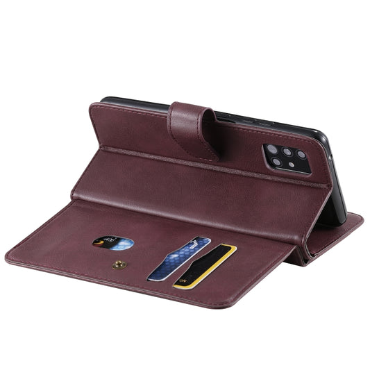 Horizontal flip design showing protective leather construction for Galaxy A51