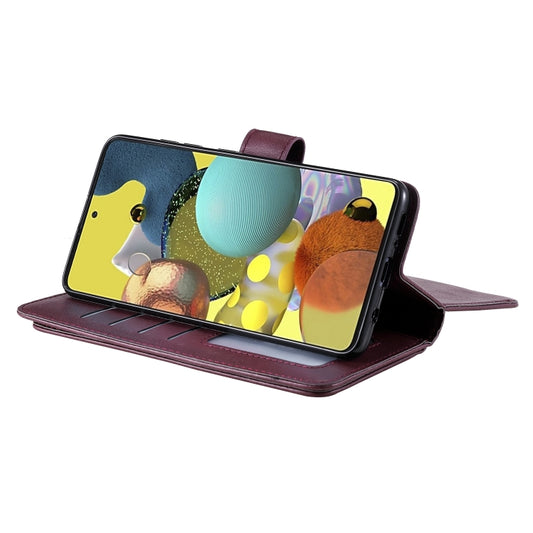Galaxy A71 case with built-in wallet displaying multiple card compartments