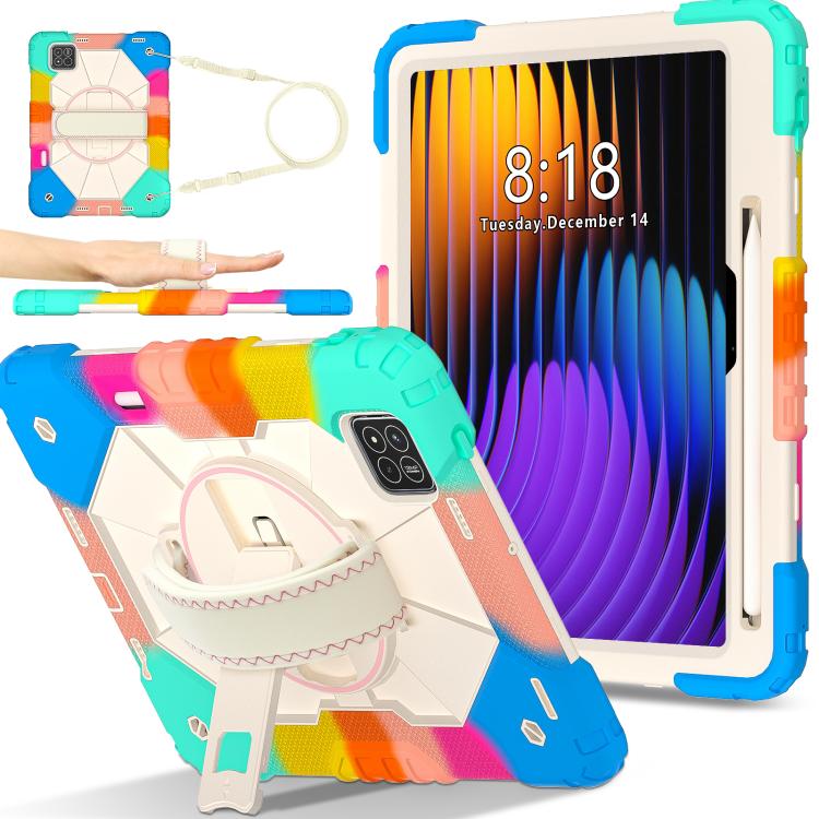 Contrast Color Robot Silicone Hybrid PC Tablet Case