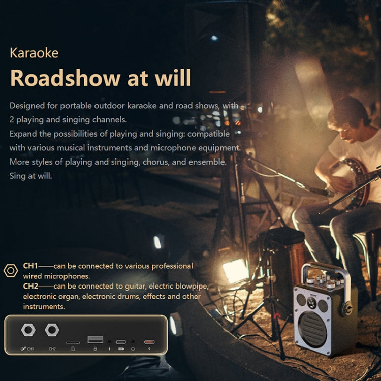 WK Beluga D7 Conductor HiFi Outdoor Portable Bluetooth Speaker, D7  (Black)