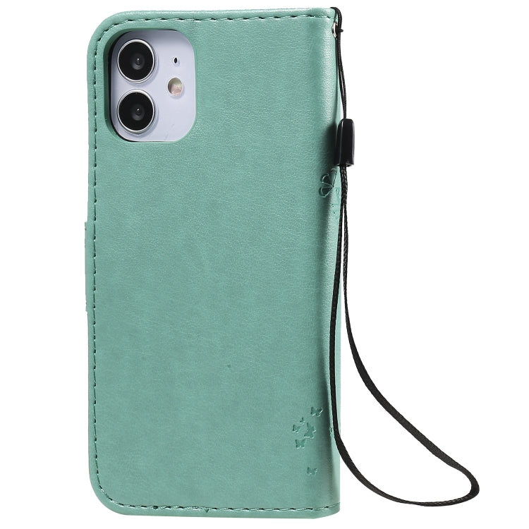 Tree & Cat Embossed Pattern Horizontal Flip Leather Case with Holder & Card Slots & Wallet & Lanyard, For iPhone 12 mini, For iPhone 12 / 12 Pro