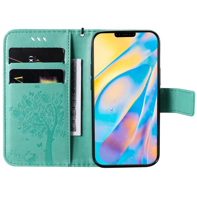 Tree & Cat Embossed Pattern Horizontal Flip Leather Case with Holder & Card Slots & Wallet & Lanyard, For iPhone 12 mini, For iPhone 12 / 12 Pro