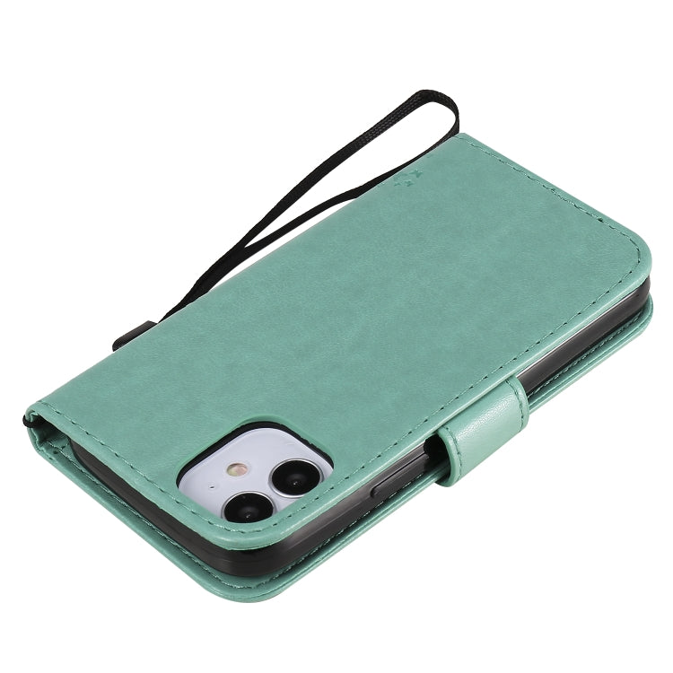 Tree & Cat Embossed Pattern Horizontal Flip Leather Case with Holder & Card Slots & Wallet & Lanyard, For iPhone 12 mini, For iPhone 12 / 12 Pro
