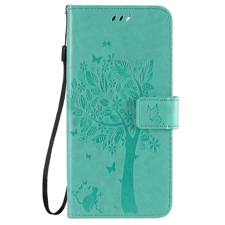 Tree & Cat Embossed Pattern Horizontal Flip Leather Case with Holder & Card Slots & Wallet & Lanyard, For iPhone 12 Pro Max, For LG G9