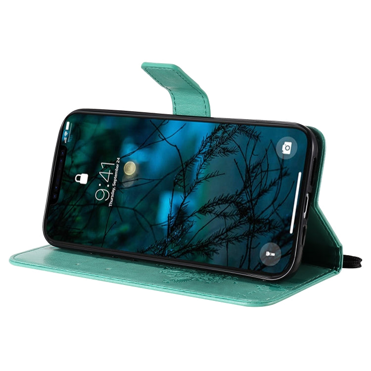Tree & Cat Embossed Pattern Horizontal Flip Leather Case with Holder & Card Slots & Wallet & Lanyard, For iPhone 12 Pro Max, For LG G9