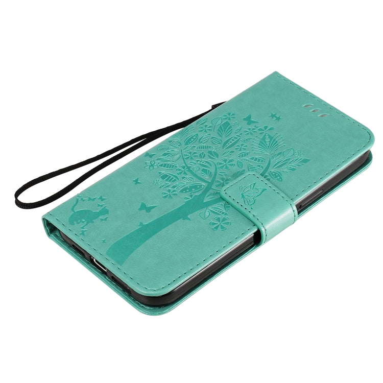 Tree & Cat Embossed Pattern Horizontal Flip Leather Case with Holder & Card Slots & Wallet & Lanyard, For iPhone 12 Pro Max, For LG G9