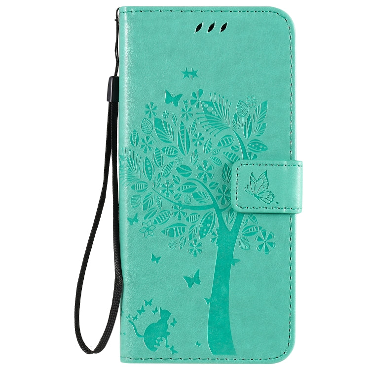Tree & Cat Embossed Pattern Horizontal Flip Leather Case with Holder & Card Slots & Wallet & Lanyard, For LG K41S / K51S, For LG K50S