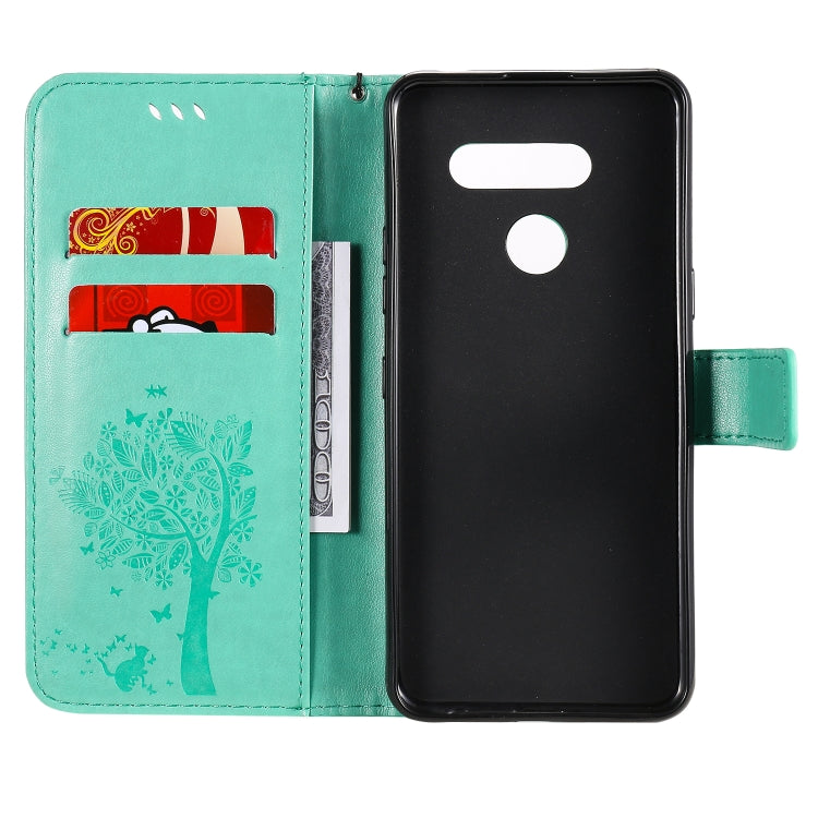 Tree & Cat Embossed Pattern Horizontal Flip Leather Case with Holder & Card Slots & Wallet & Lanyard, For LG K41S / K51S, For LG K50S