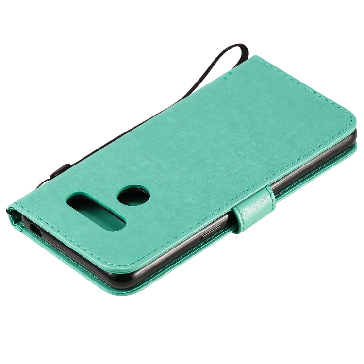 Tree & Cat Embossed Pattern Horizontal Flip Leather Case with Holder & Card Slots & Wallet & Lanyard, For LG K41S / K51S, For LG K50S