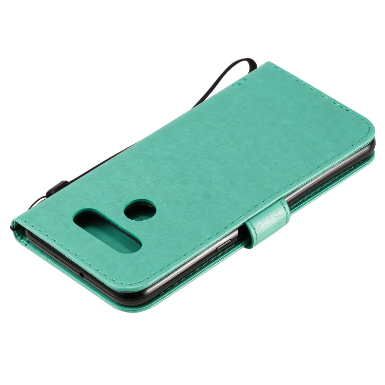 Tree & Cat Embossed Pattern Horizontal Flip Leather Case with Holder & Card Slots & Wallet & Lanyard, For LG K51, For LG K61