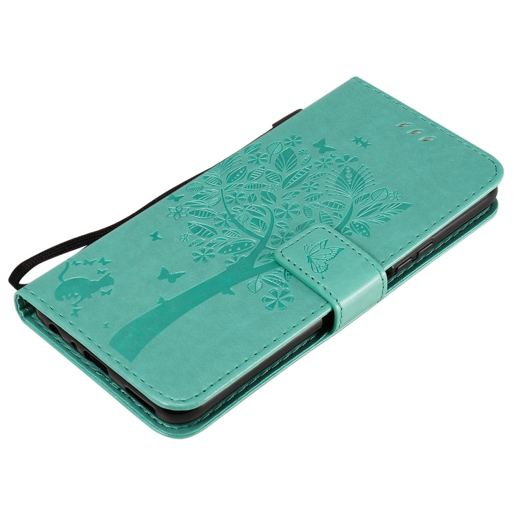 Tree & Cat Embossed Pattern Horizontal Flip Leather Case with Holder & Card Slots & Wallet & Lanyard, For Huawei Enjoy Z 5G, For Huawei Honor X10 5G