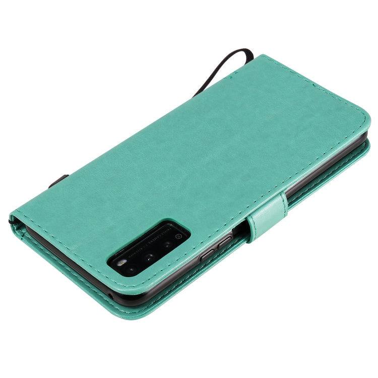 Tree & Cat Embossed Pattern Horizontal Flip Leather Case with Holder & Card Slots & Wallet & Lanyard, For Huawei Enjoy Z 5G, For Huawei Honor X10 5G