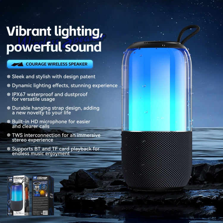 WK Beluga D13 Outdoor Waterproof Portable Bluetooth Speaker, D13 (Black)
