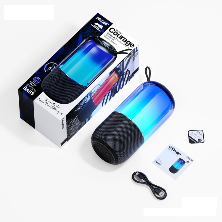 WK Beluga D13 Outdoor Waterproof Portable Bluetooth Speaker, D13 (Black)