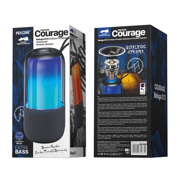 WK Beluga D13 Outdoor Waterproof Portable Bluetooth Speaker, D13 (Black)