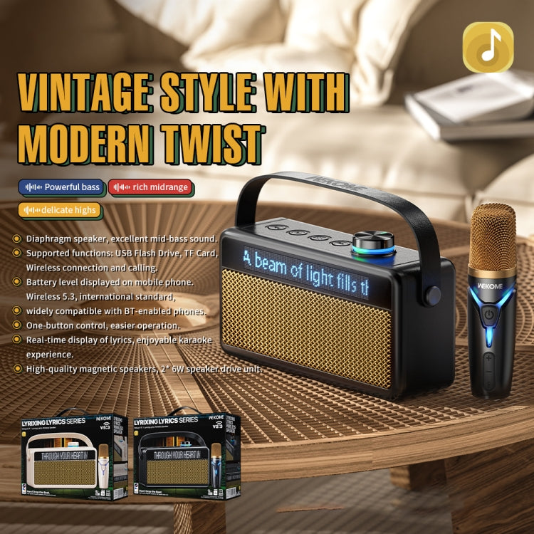 WK Beluga D17 Lyrics Bluetooth Speaker, D17 (Black), D17 (Beige)