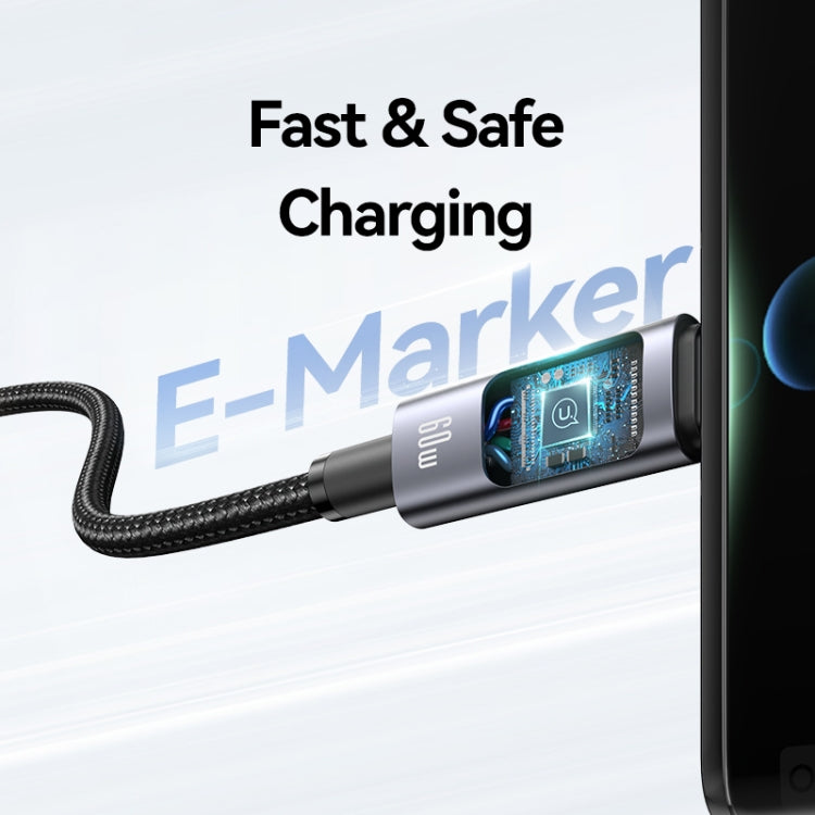USAMS 60W 6 in 1 Digital Display Fast Charging Cable, 2m, 1.2m