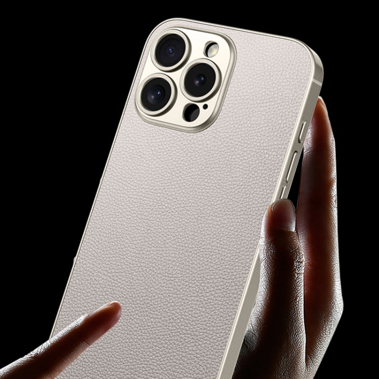 GKK Metal Paint Skin Feel Leather Full Coverage Phone Case, For iPhone 16 Pro Max, For iPhone 16 Pro, For iPhone 16 Plus, For iPhone 16