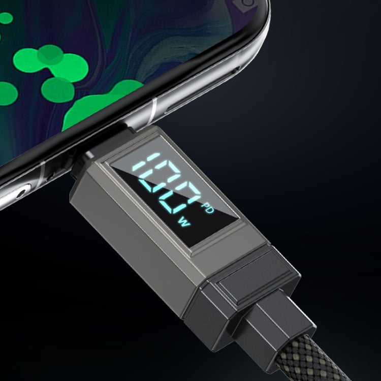 Câble de données de charge rapide WK WDC-40 à affichage numérique intelligent 1,2 m PD27W Type-C vers 8 broches, WDC-40