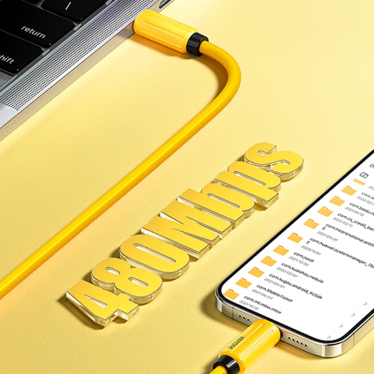 WK WDC-27i Elastic Genuine Silicone 1m 12W USB to 8 Pin Fast Charging Data Cable, WDC-27i