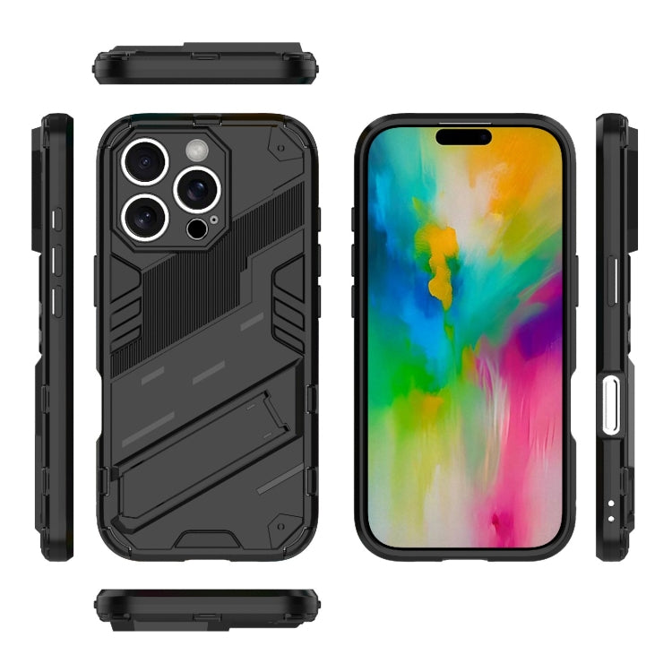 Punk Armor 2 in 1 PC + TPU Phone Case with Holder, For iPhone 16 Pro Max, For iPhone 16 Pro, For iPhone 16 Plus