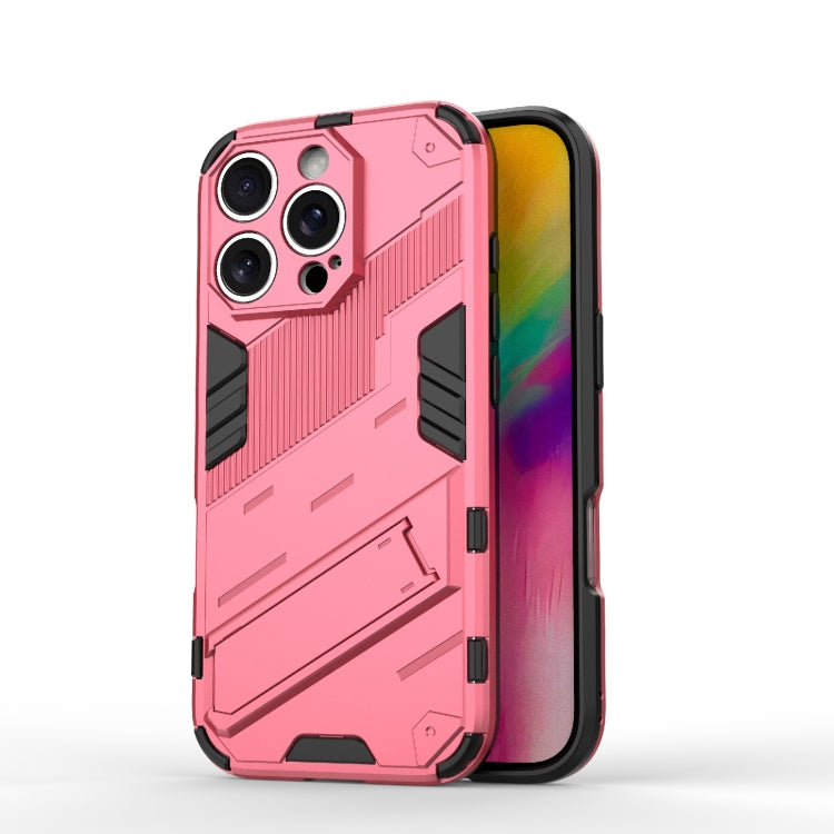 Punk Armor 2 in 1 PC + TPU Phone Case with Holder, For iPhone 16 Pro Max, For iPhone 16 Pro, For iPhone 16 Plus