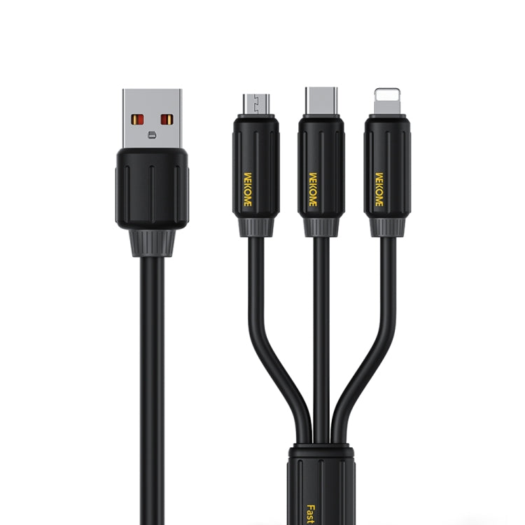 Câble de données et de charge rapide USB vers Micro USB 8 broches / Type-C / USB 66 W WK WDC-30 en silicone élastique de 1,2 m, WDC-30
