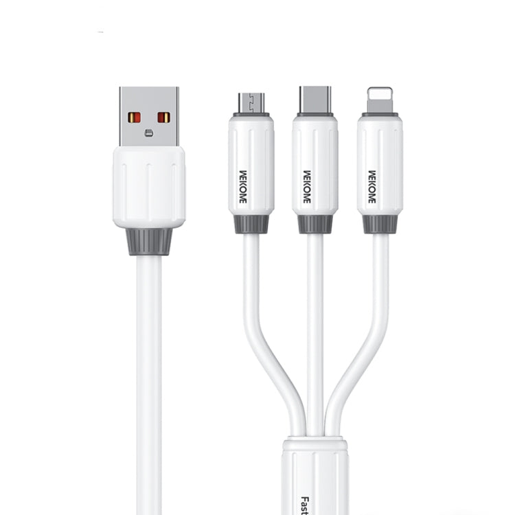 Câble de données et de charge rapide USB vers Micro USB 8 broches / Type-C / USB 66 W WK WDC-30 en silicone élastique de 1,2 m, WDC-30