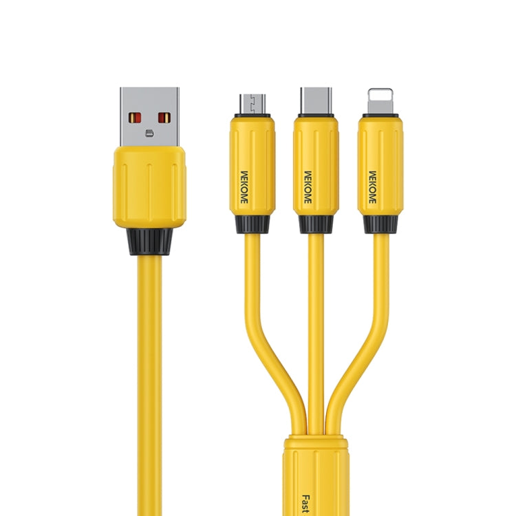 Câble de données et de charge rapide USB vers Micro USB 8 broches / Type-C / USB 66 W WK WDC-30 en silicone élastique de 1,2 m, WDC-30