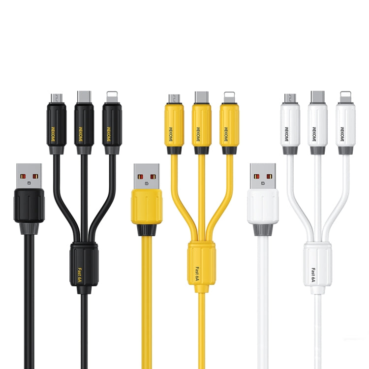Câble de données et de charge rapide USB vers Micro USB 8 broches / Type-C / USB 66 W WK WDC-30 en silicone élastique de 1,2 m, WDC-30