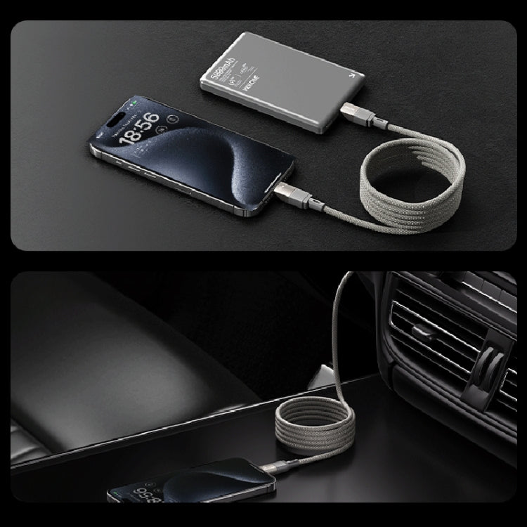 Câble de données magnétique à charge rapide WK WDC-47 Magneto Series 1 m PD35W Type-C vers 8 broches, WDC-47