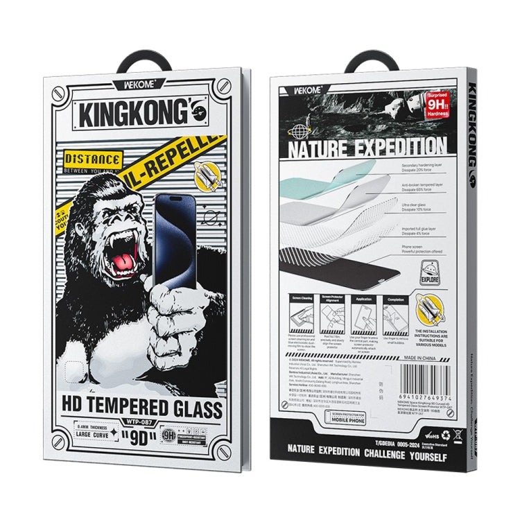 WK WTP-087 Space King Kong 9D Curved HD Tempered Glass Screen Protector, For iPhone 16 Pro Max, For iPhone 16 Pro, For iPhone 16 Plus / 15 Plus, For iPhone 16 / 15