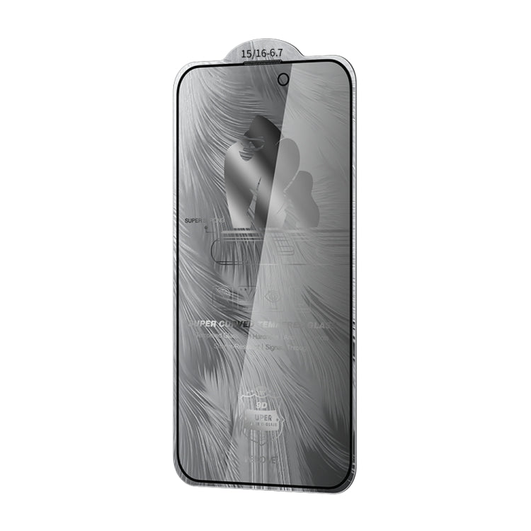 WK WTP-088 Space King Kong 9D Curved 28 Degree Privacy Tempered Glass Film, For iPhone 16 Pro Max, For iPhone 16 Pro, For iPhone 16 Plus / 15 Plus, For iPhone 16 / 15