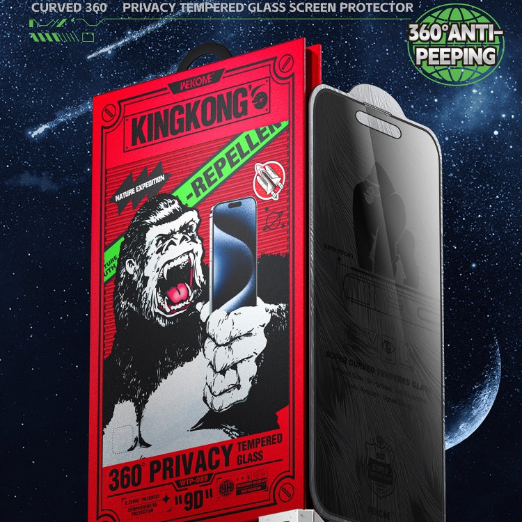 WK WTP-089 Space King Kong 9D Curved 360 Degree Privacy Tempered Glass Film, For iPhone 16 Pro Max, For iPhone 16 Pro, For iPhone 16 Plus / 15 Plus, For iPhone 16 / 15