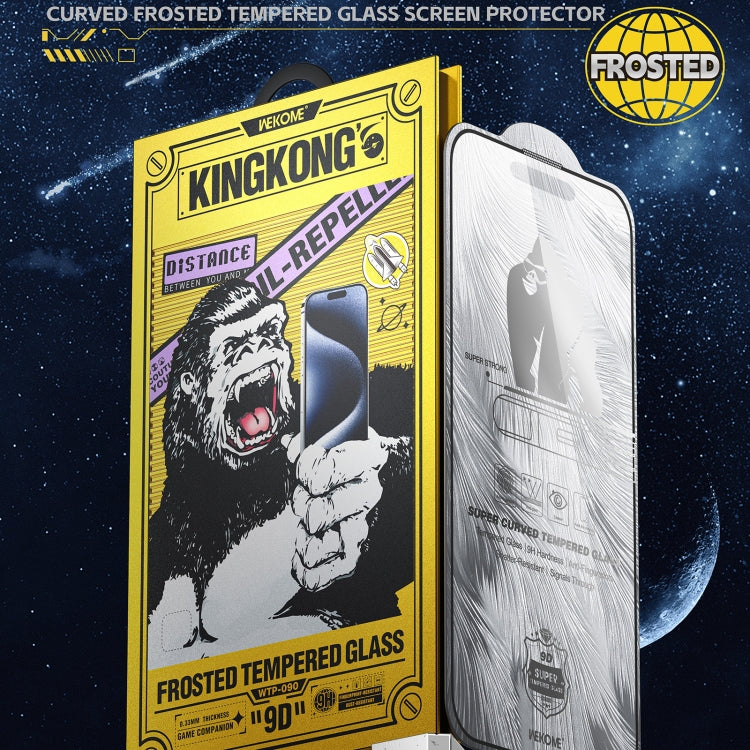 WK WTP-090 Space King Kong 9D Curved Frosted Tempered Glass Film, For iPhone 16 Pro Max, For iPhone 16 Pro, For iPhone 16 Plus / 15 Plus, For iPhone 16 / 15