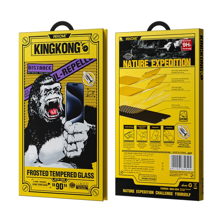 WK WTP-090 Space King Kong 9D Curved Frosted Tempered Glass Film, For iPhone 16 Pro Max, For iPhone 16 Pro, For iPhone 16 Plus / 15 Plus, For iPhone 16 / 15