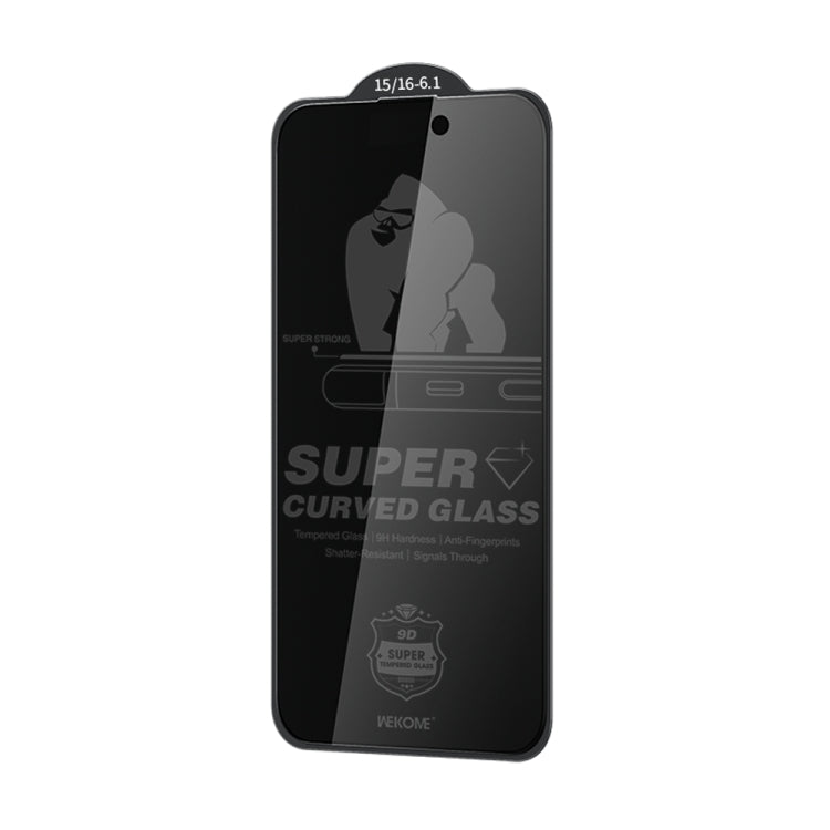 WK WTP-092 King Kong 6D Curved 28 Degree Privacy Tempered Glass Film, For iPhone 16 Pro Max, For iPhone 16 Pro, For iPhone 16 Plus / 15 Plus, For iPhone 16 / 15
